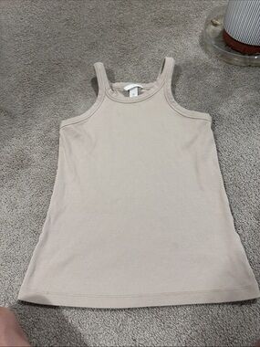 H&M Ribbed Tank Top in Light Beige